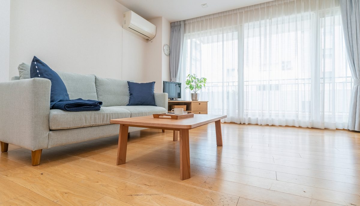 住みながら売却した中古マンションの明るいリビング
